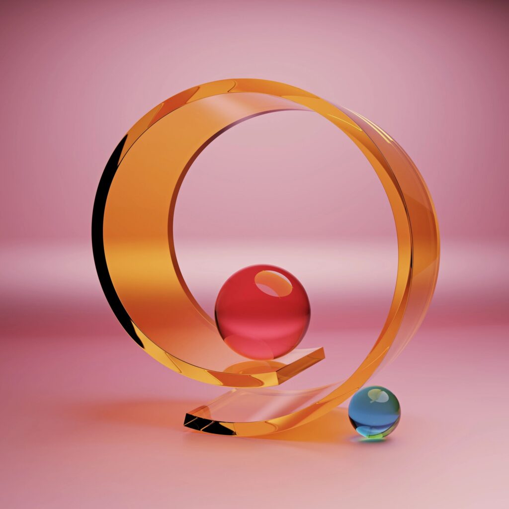CGI Still-Life with Spheres and Amber Loop